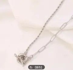タイムセール❣シルバー ロングチェーン ネックレス　ループタイ