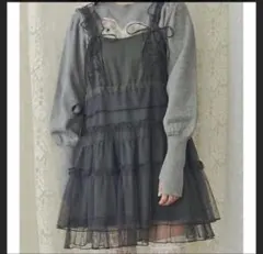 merry jenny チュールミニワンピース グレー