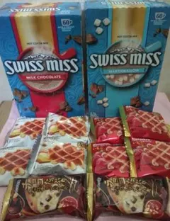 Swiss Miss スイスミス ココア (60袋)×2箱 & ベルギーワッフル