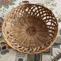 セール！昭和レトロ　かわいいかごのお菓子入れ　直径20.5cm