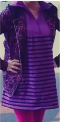 レディース ゴルフウェアーパーリーゲイツ紫トップス半袖パーカーサイズ1(M〜L)