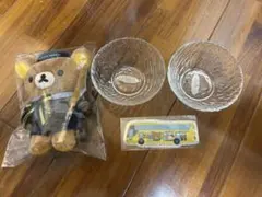 リラックマ ぬいぐるみとガラスボウルセット