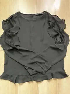 ZARA BASIC ブラウス ブラック Sのサムネイル