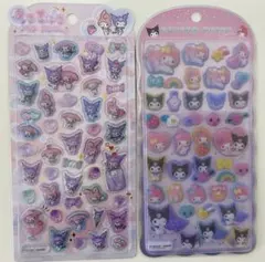 正規品 サンリオうるちゅるPOP＆コットンパフィシール2枚セット　クロミマイメロ