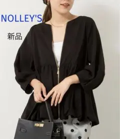 新品 NOLLEY'S ノーリーズ ペプラムバルーンライト ブルゾン シアーのサムネイル
