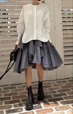 【未使用】Lig. tulle skirt チュールスカート　リグドット　グレー