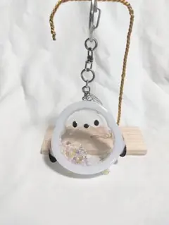 シマエナガのシャカシャカキーホルダー②