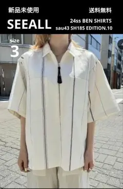 新品シーオール24ss BEN SHIRTS コットンシルクネップ シャツ 3
