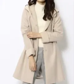 トゥモローランド/メルトンコンビ フーデッドコート/ネイビー/34