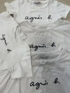 agnès b. Tシャツ ホワイト　ロゴTシャツ　4枚セット