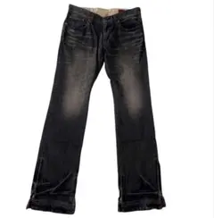 archive hem zip black flared denim ダークコアのサムネイル