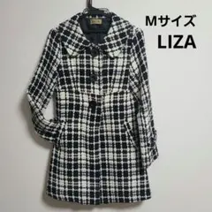 LIZA黒白チェック チェスターコート　レディースMサイズ　コート