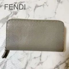 FENDI セレリア ラウンドファスナー 長財布　グレー