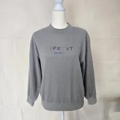 昭和レトロ　グレー　ニット セーター 長袖　M