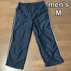 メンズ　ジャージ　パンツ　裏ボア　防寒　スポーツ　紺　M