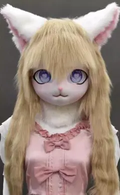 着ぐるみヘッド 猫 茶色 全頭ヘッド ケモノ マスク ファースーツ ぬいぐるみのサムネイル
