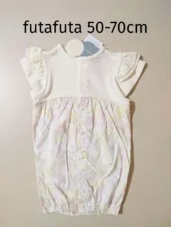 新品 フタフタ 半袖ロンパース 50-70cm カバーオール 兼用ドレス お花柄