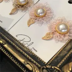 タティングフラワーリーフ(ピンク)