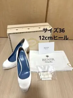 BENIR（ベニル）ウエディングシューズ12cmヒール 12cm Lace CloseToe / WH – BENIR