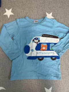 HOT BISCUITS 長袖Tシャツ 電車柄 ブルー 120のサムネイル