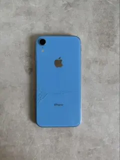 iPhone XR 64GB ブルー 背面割れあり（バッテリー76%）