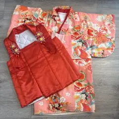 ピンク系 着物・被布セット お食い初め