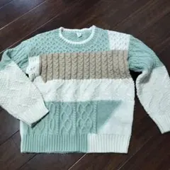 SHEIN パッチワークセーター　ニット 11Y