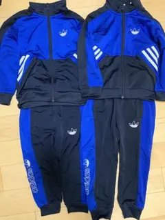 adidas ジャージ セットアップ 100cm 110cm 青 黒 キッズ