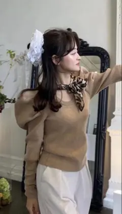 新品♡Bibiy. EFFIE PUFF KNIT ベージュ - メルカリ