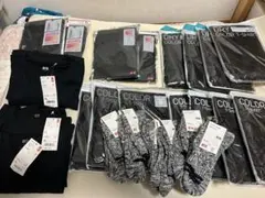 UNIQLO HEATTECH Tシャツ・パンツ、靴下XL ブラック24点セット