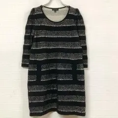 176 EPOCA ボーダー柄 七分袖 ニットワンピース 40