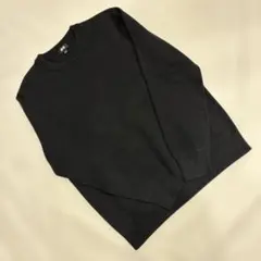 美品 UNIQLOユニクロ ウォッシャブルミラノリブクルーネックセーター 黒 M