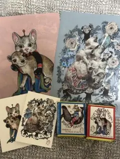 台湾 ヒグチユウコ 奇幻動物森林 レザー キーホルダー チラシ セット ヒグチユウコ 台湾限定 奇幻動物森林 アクリルキーホルダー ニャンコ