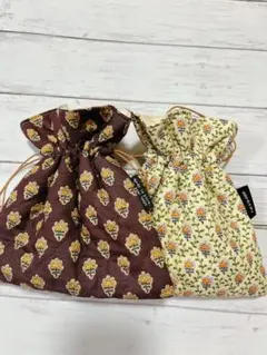 handmade⭐︎ソレイアードキルティングの巾着袋2個セット