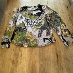 【美品】JUN FASHION ジュン アニマル ボタニカル柄 長袖カットソー