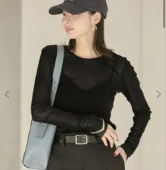 Flocky Mesh ロンT ブラック