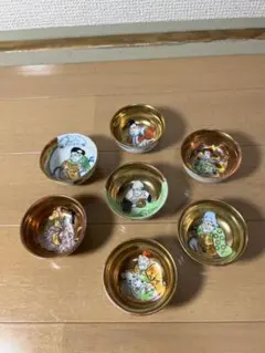 279 九谷焼　七福神猪口　7客