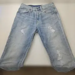 【き784】ライトブルーダメージ加工デニムのサムネイル