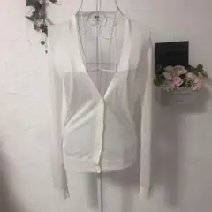 【美品A】UNIQLO トップス カーディガン レーヨン M 白レディース