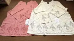 本日までの限定値下げ❗️新品未使用❗️刺繍入り七分袖チュニック2枚セットのサムネイル