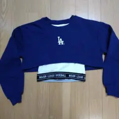 【美品】LA クロップドスウェット トレーナー ネイビー