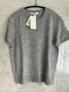 UNIQLO extrafinemerinowool半袖 ニット M タグ付きM