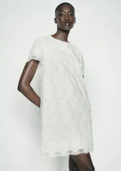 新品未使用！ZARA ザラ レース ミニワンピース Lサイズ ホワイト 入学式