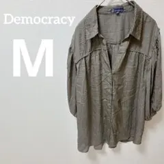 美品✨Democracy 【M】　長袖シャツ　 グレー　おしゃれ　春服　秋服