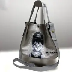 【SALE】ペッツロック　バッグ　ショルダーバッグ　ヘップバーン　2way ネコ