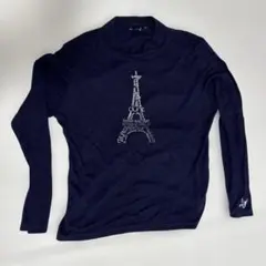 クランク　エッフェル塔デザイン 長袖シャツ ネイビー