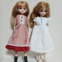 No.190　ハンドメイド　リカちゃん服　ワンピース2点のサムネイル