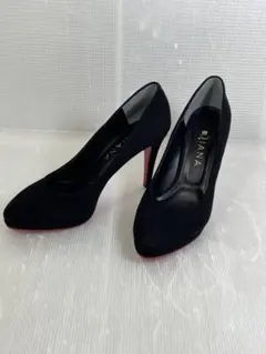 【24cm】ダイアナ　ピンヒール　パンプス　ブラック　レッドソール　スエード