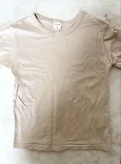 ベージュ 無地 100cm 長袖カットソー ロンT futafuta 男女兼用