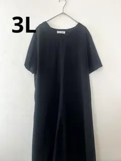 ★黒のVネック半袖カットソーワンピース★